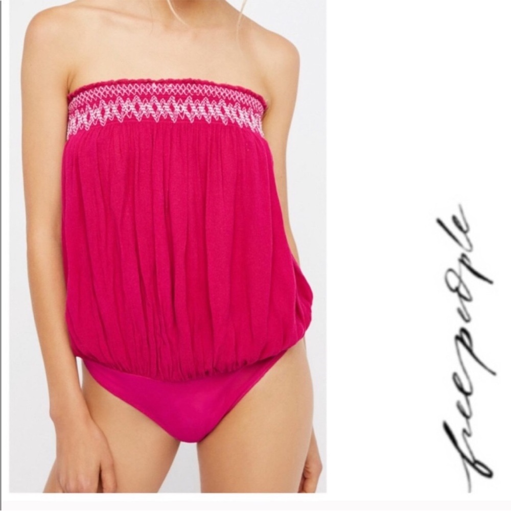 NWT Intimately Free People Tubes On Raspberry Bodysuit